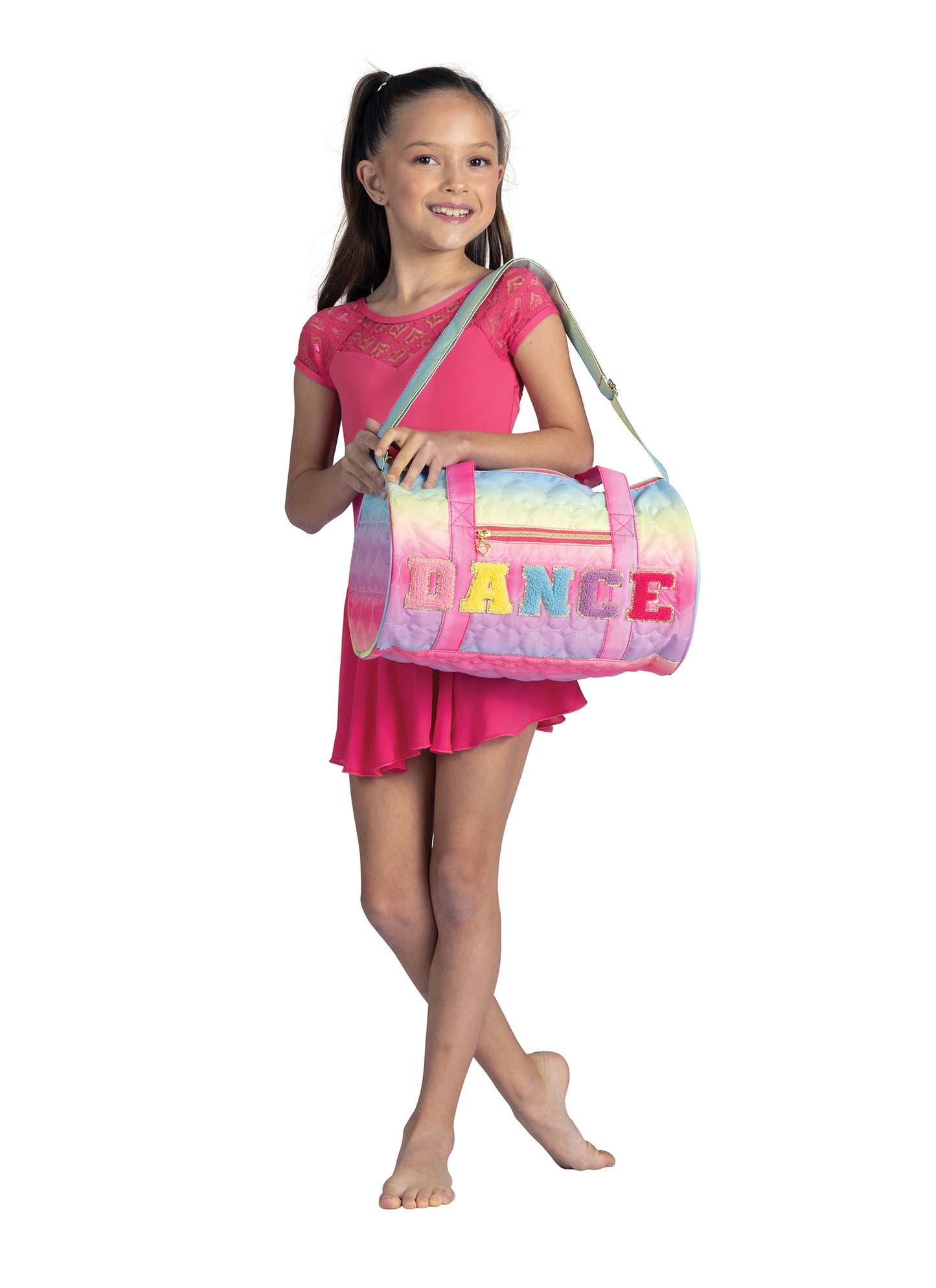 New Duffle Bag Danz N Motion B24501 Small/Medium Pink Rainbow Ballet Tap Jazz