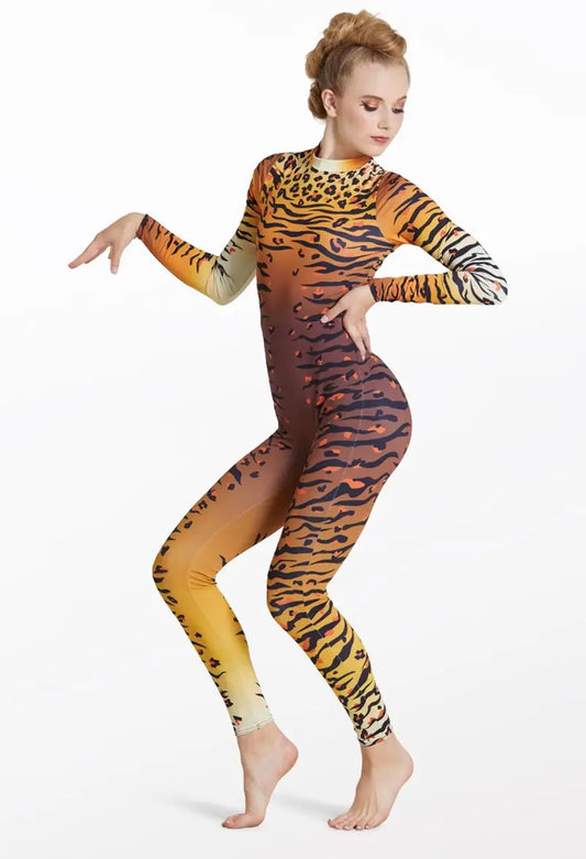Pre-Owned Costume Large Child Orange Weissman 12104 Jazz Acro Musical Theater Contemporary Unitard Animal