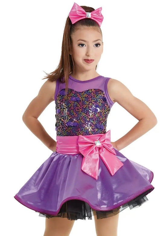 Pre-Owned Costume Weissman 12147 Medium Adult Pink Purple Sequin Tutu Jazz Sequin