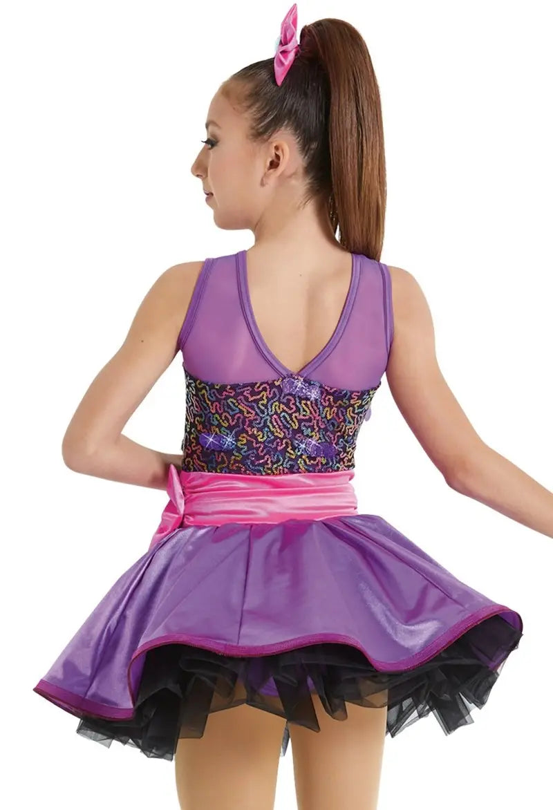 Pre-Owned Costume Weissman 12147 Medium Adult Pink Purple Sequin Tutu Jazz Sequin