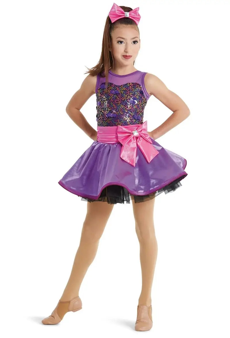 Pre-Owned Costume Weissman 12147 Medium Adult Pink Purple Sequin Tutu Jazz Sequin