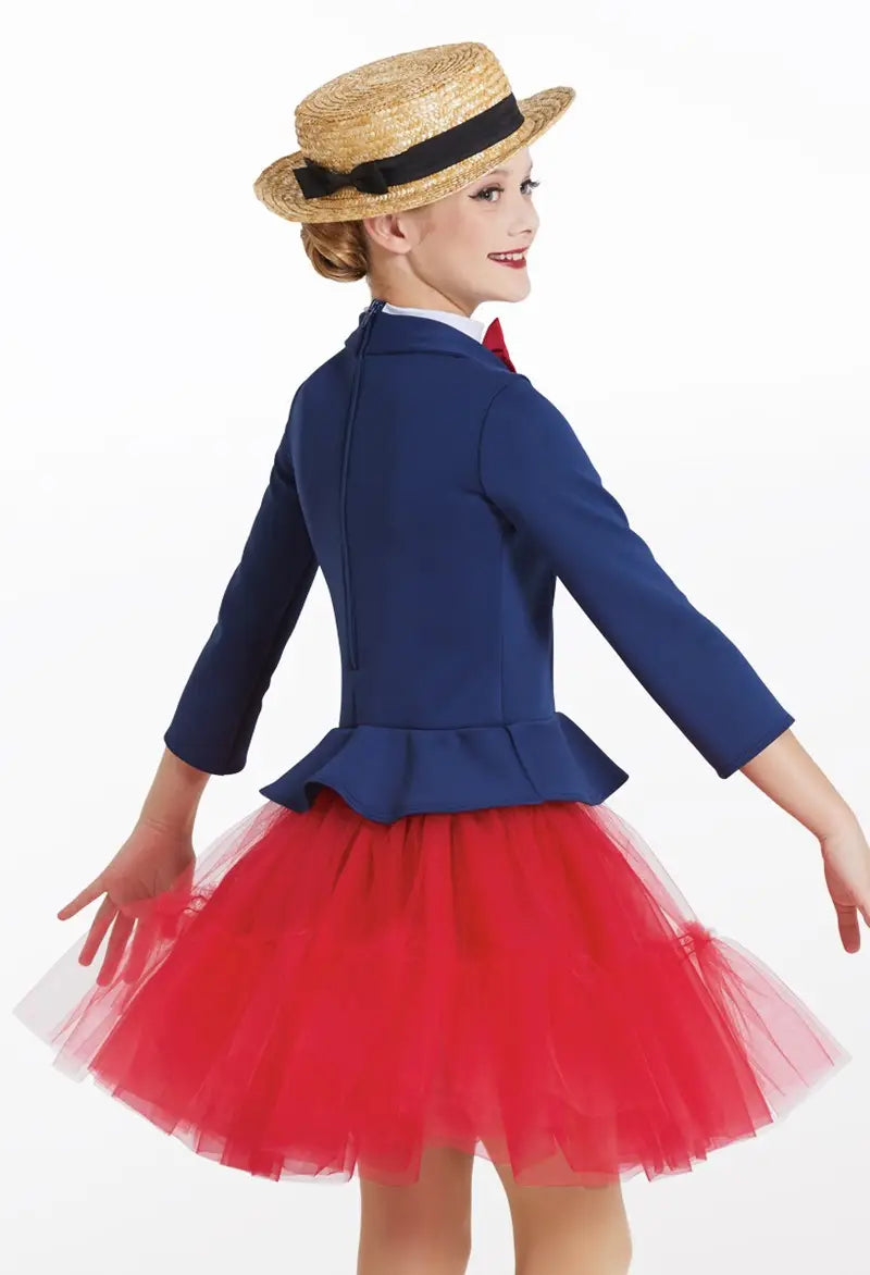 Pre-Owned Costume Intermediate Child Blue Weissman 12350 Jazz Musical Theater Tap Jacket Dress Mary Poppins