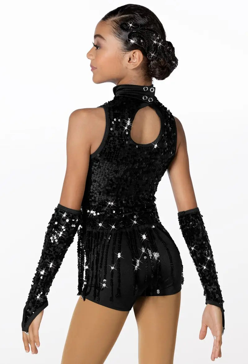 Pre-Owned Costume XL Adult Gold Weissman 12533 Jazz Tap Latin Musical Theater Fringe Gloves Sequin