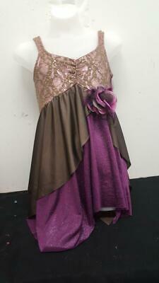 Pre-Owned Costume Small Adult Purple Curtain Call R124 Lyrical Ballet, Contemporary Sequin Lace Flowy
