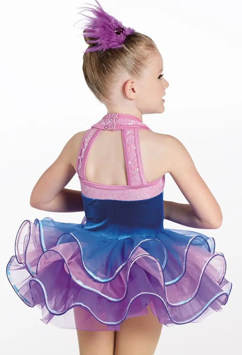 Pre-Owned Costume Small Child Blue Purple Weissman 13314 Ballet Tap Dress Up Velvet Rhinestone Tutu
