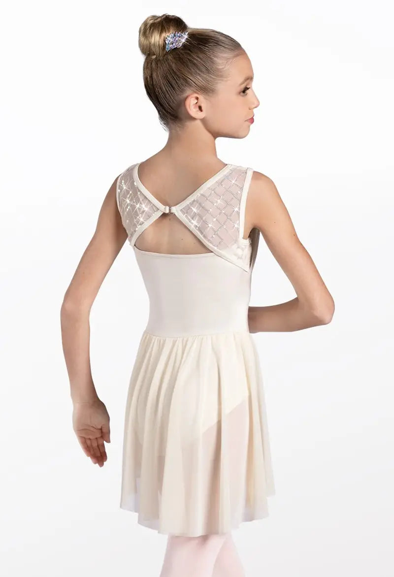 Pre-Owned Costume Large Adult Ivory Weissman 13350 Ballet Lyrical Contemporary Velvet Flowy Skirt Sequin