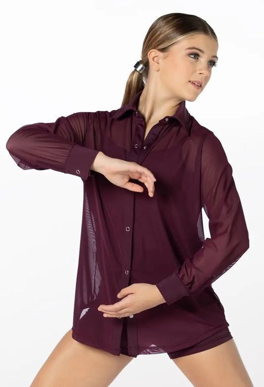 Pre-Owned Costume Intermediate Child Burgundy Weissman 13530 Contemporary Jazz Lyrical 2 pc Rhinestone Sheer