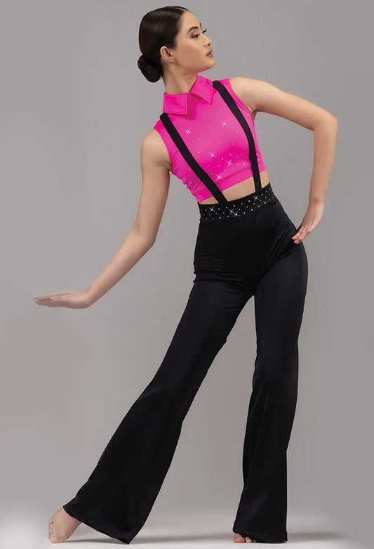 Pre-Owned Costume Weissman 14089 Medium Adult Pink Suspenders Jazz