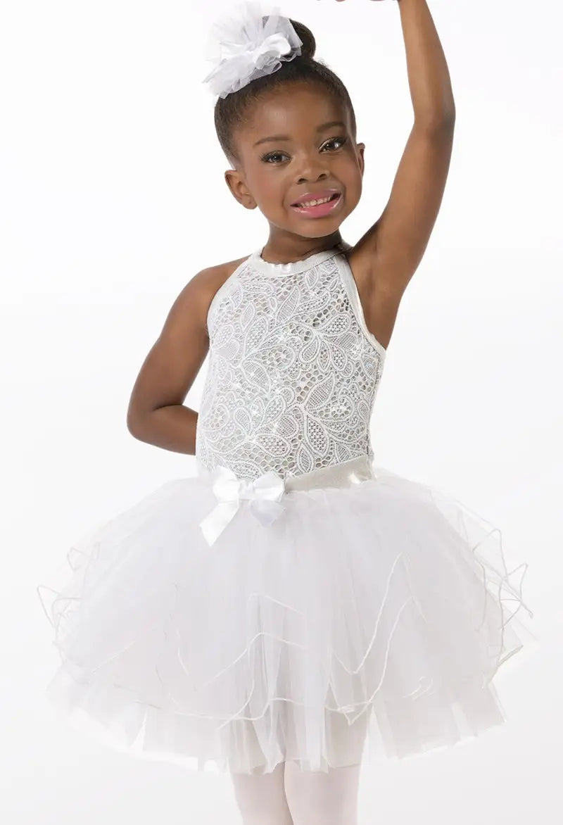Pre-Owned Costume Small Child White Weissman 14183 Ballet Lyrical YAGP Lace Dress