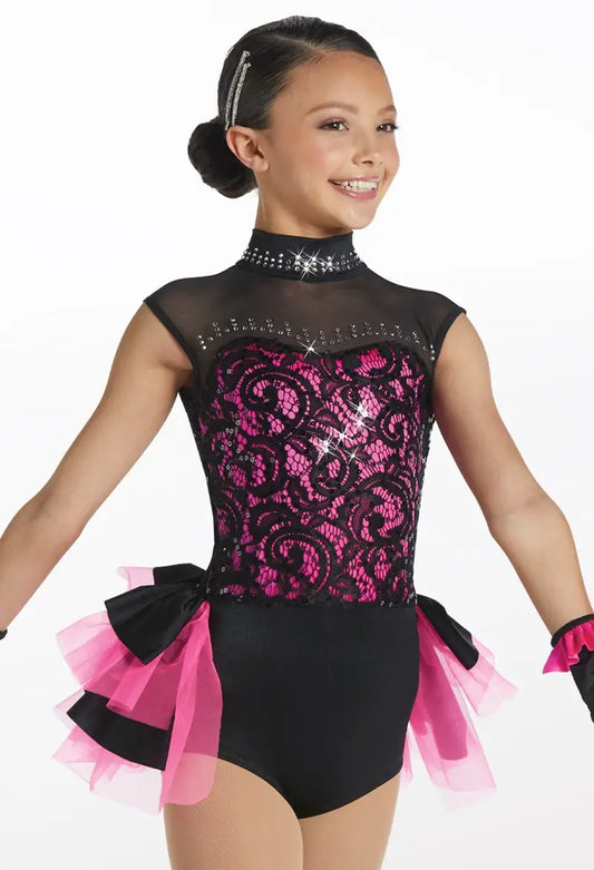 Pre-Owned Costume Medium Adult Pink Weissman 14908 Jazz Tap Musical Theater Lace Sequin Skirt