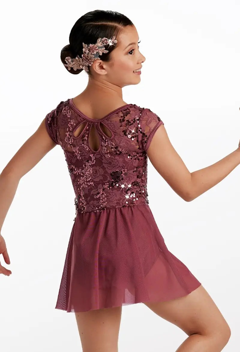 Pre-Owned Costume Medium Child Blue Weissman 15129 Lyrical Ballet Contemporary Sequin Dress