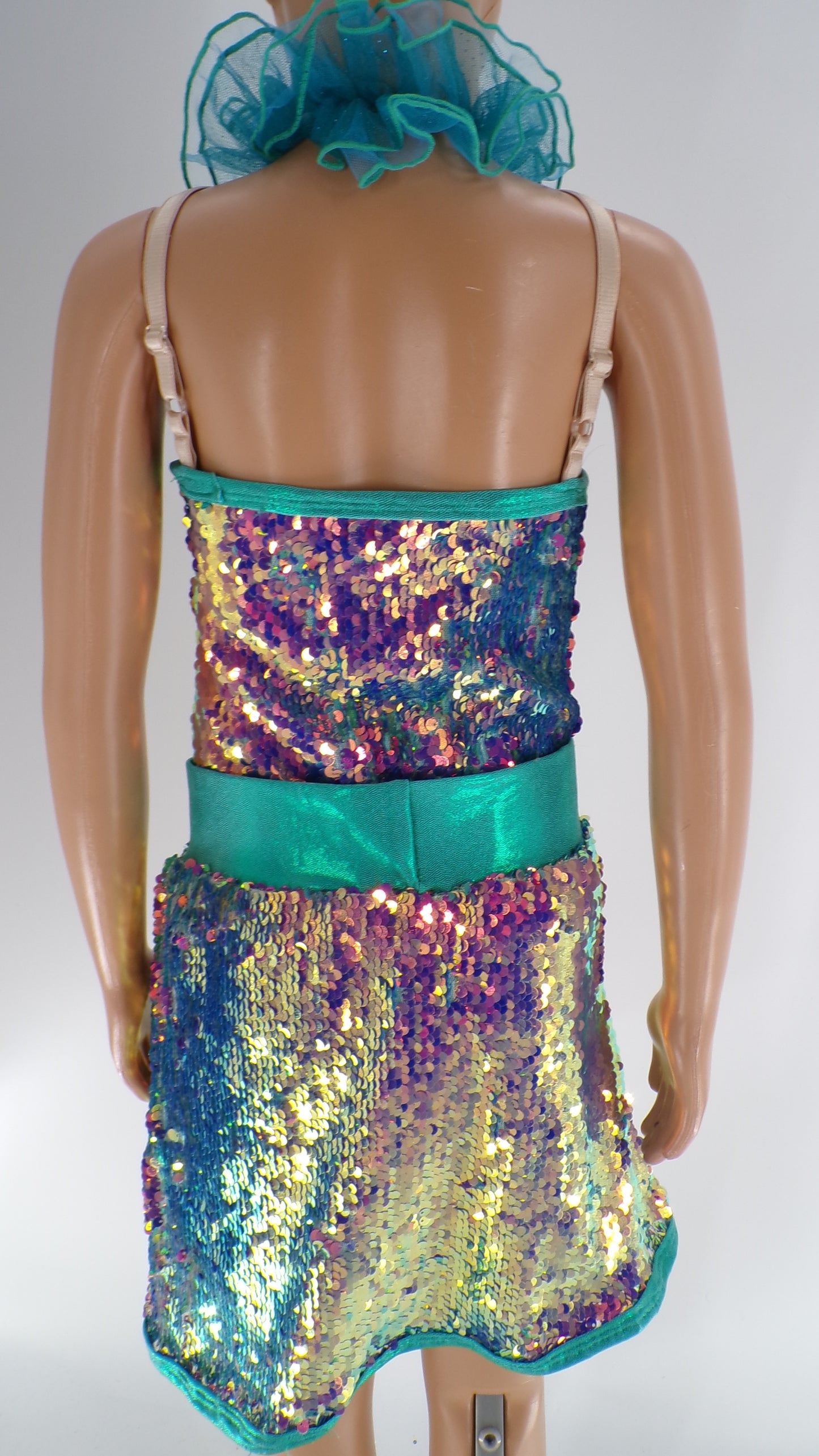 Pre-Owned Costume Curtain Call  E2194 Large Child Teal  Jazz