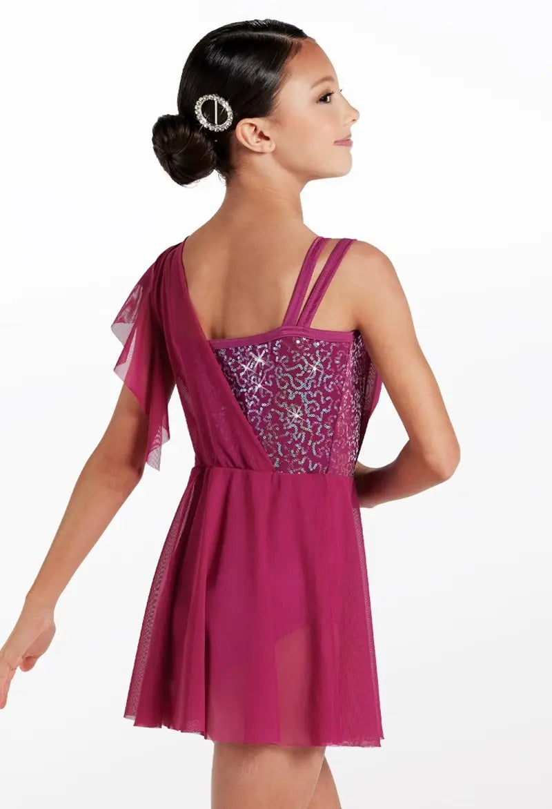 Pre-Owned Costume Lyrical Small Adult Magenta Weissman 15274 Sequin Dress Ballet Contemporary