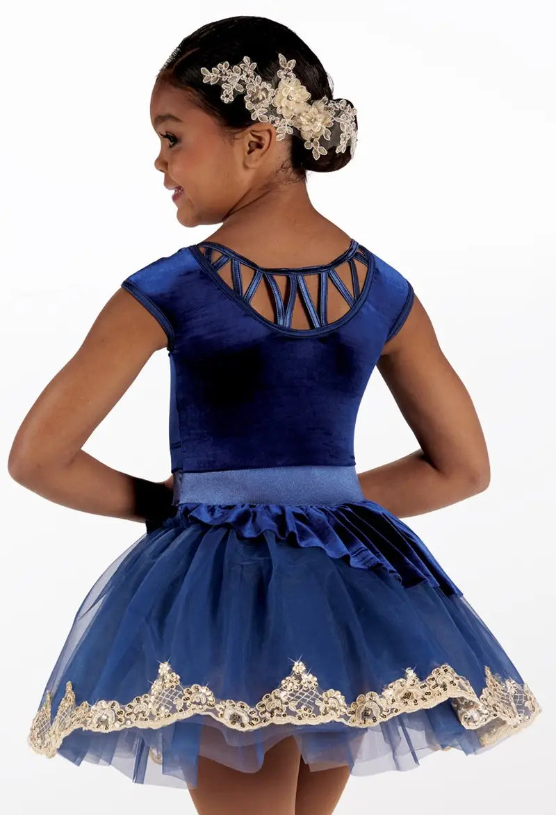 Pre-Owned Costume Large Child Blue Weissman 15371 Ballet Pointe YAGP Lace Tutu