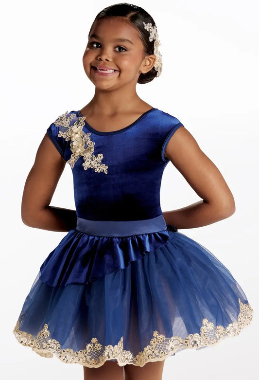Pre-Owned Costume Large Child Blue Weissman 15371 Ballet Pointe YAGP Lace Tutu