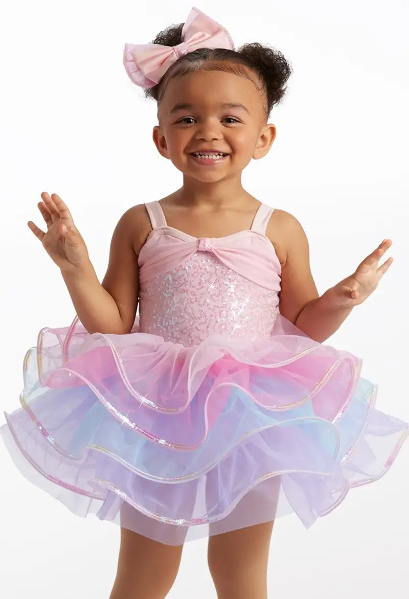 Pre-Owned Costume XS Child Pink Weissman 15657 Tap Ballet Pageant Sequin Tutu