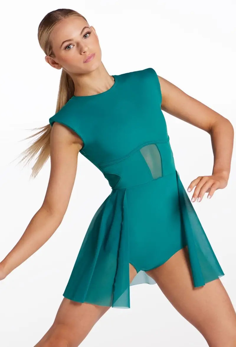 Pre-Owned Costume Large Child Teal Weissman 16390 Lyrical Contemporary Jazz Skirt Dress