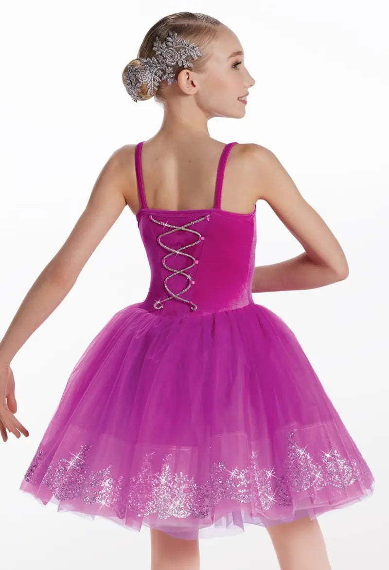 Pre-Owned Costume Intermediate Child Red Weissman 16659 Ballet Pointe YAGP Glitter Tutu Rhinestone