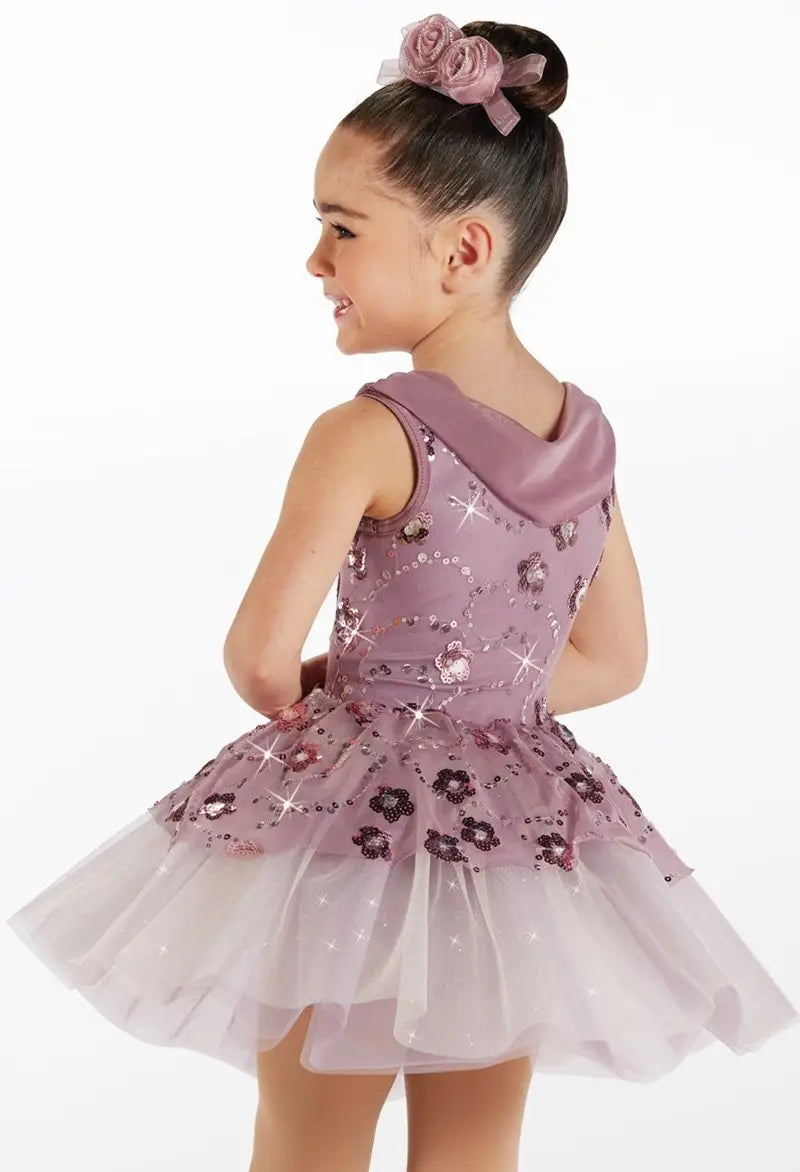 Pre-Owned Costume Intermediate Child Purple Weissman Ballet Dress Up Pageant Sequin Dress Floral