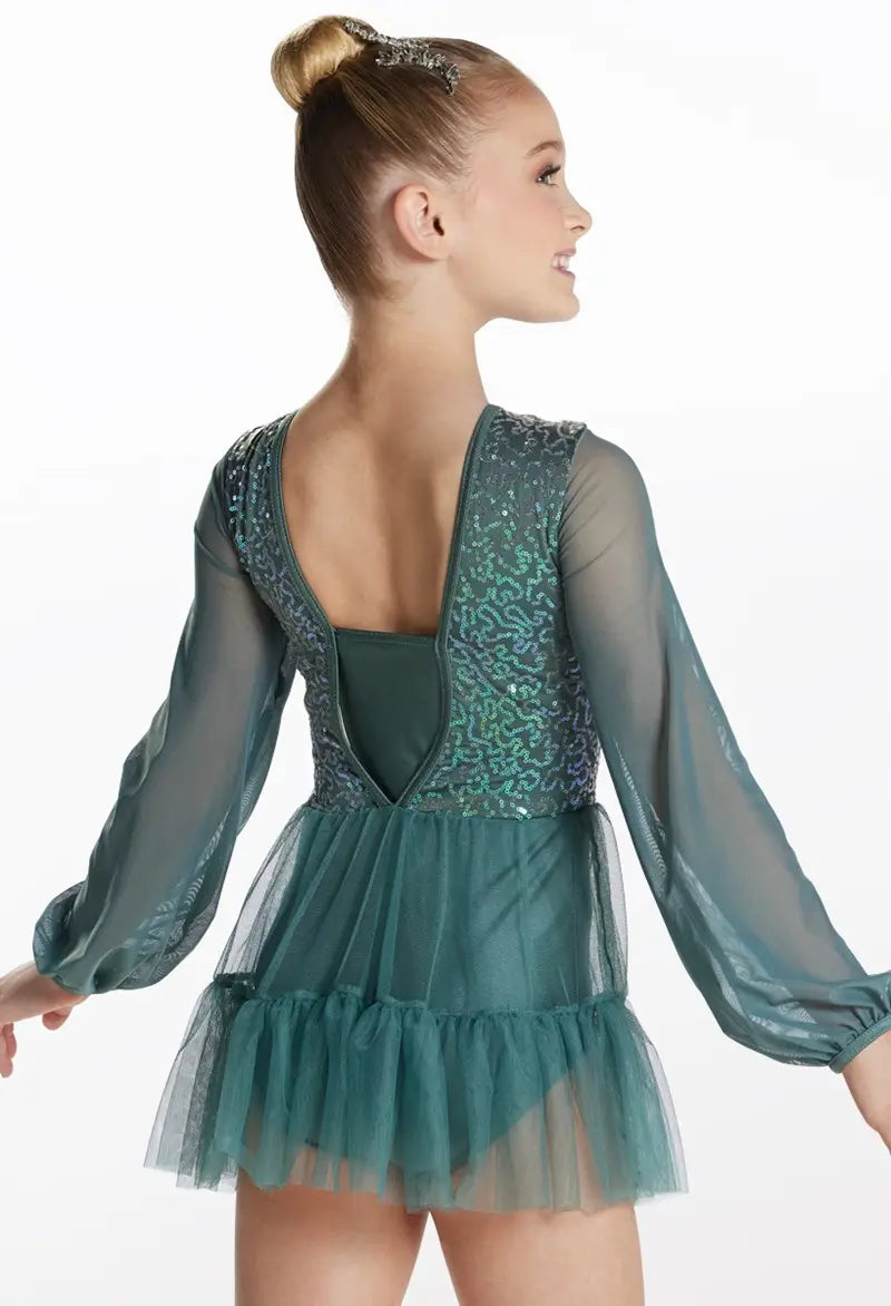 Pre-Owned Costume Medium Adult Burgundy Weissman 17714 Lyrical Contemporary Ballet Dress Sequin Ruffles