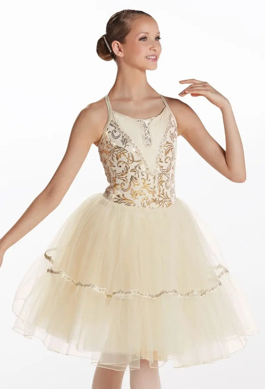 Pre-Owned Costume XL Child Ivory Weissman 17794 Ballet Pointe YAGP Sequin Tutu