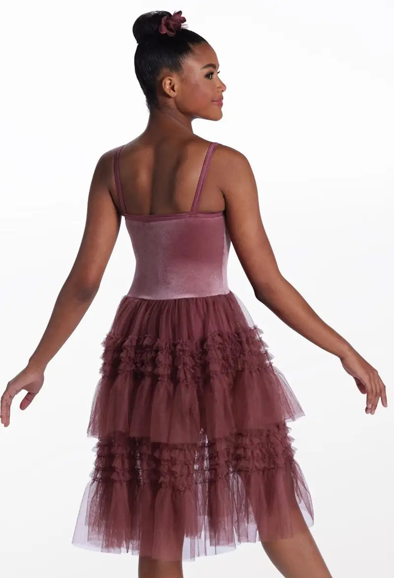 Pre-Owned Costume Large Child Green Weissman 17805 Ballet Lyrical Contemporary Long Dress Ruffles