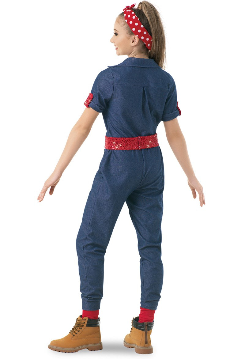 Pre-Owned Costume Weissman  10453 Medium Child Blue  Jazz Sequin