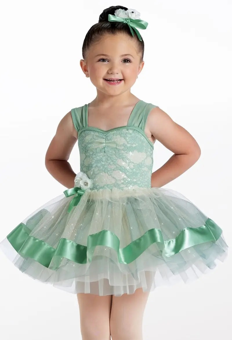 Pre-Owned Costume Weissman  15175 XS Child Green Tutu Ballet  Sequin