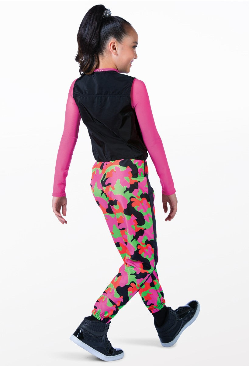 Pre-Owned Costume Weissman  14119 Medium Child Neon 3pc Leo Vest Joggers Hip Hop Tap