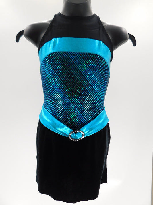 Pre-Owned Costume Wish Come True  3244 Laarge Child Turquoise  Jazz Foil Dot