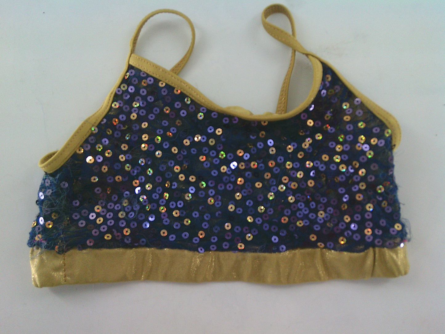 Pre-Owned Camisole Top Balera  PL6691 Large Child Navy Gold  Jazz Cheer