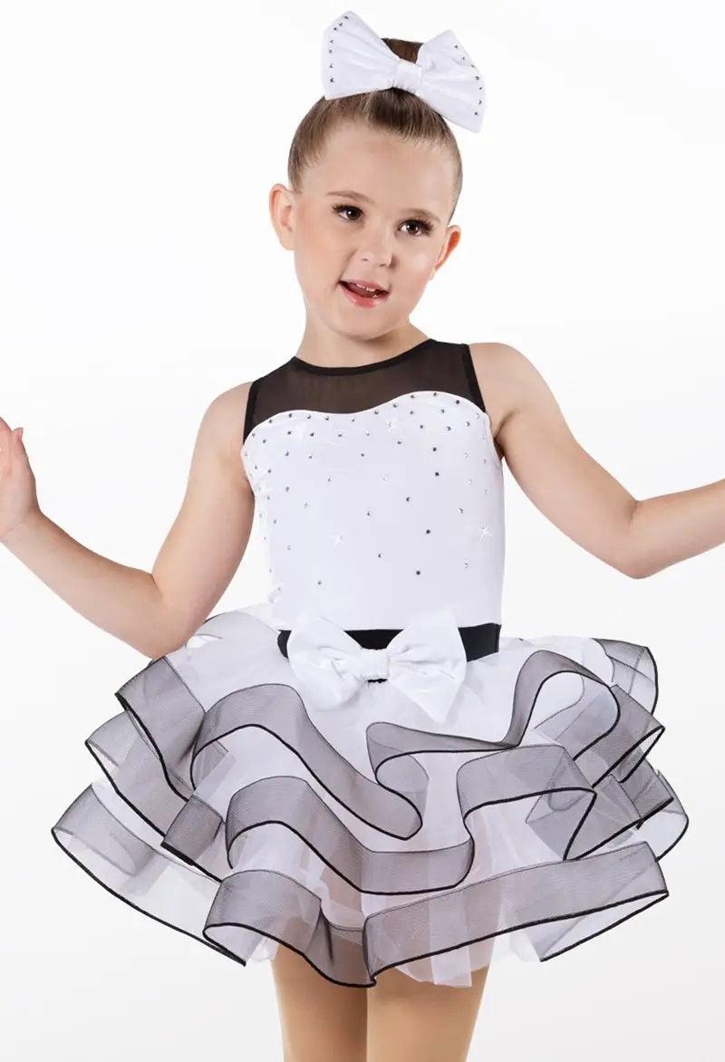 Pre-Owned Costume Weissman  13316 Intermediate Child White Tutu Tap Rhinestone