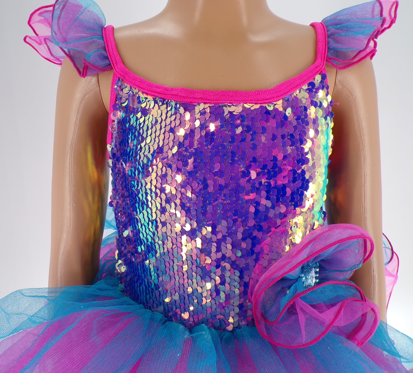 Pre-Owned Costume Curtain Call  E2320 XS Child Pink Sequin Jazz Sequin