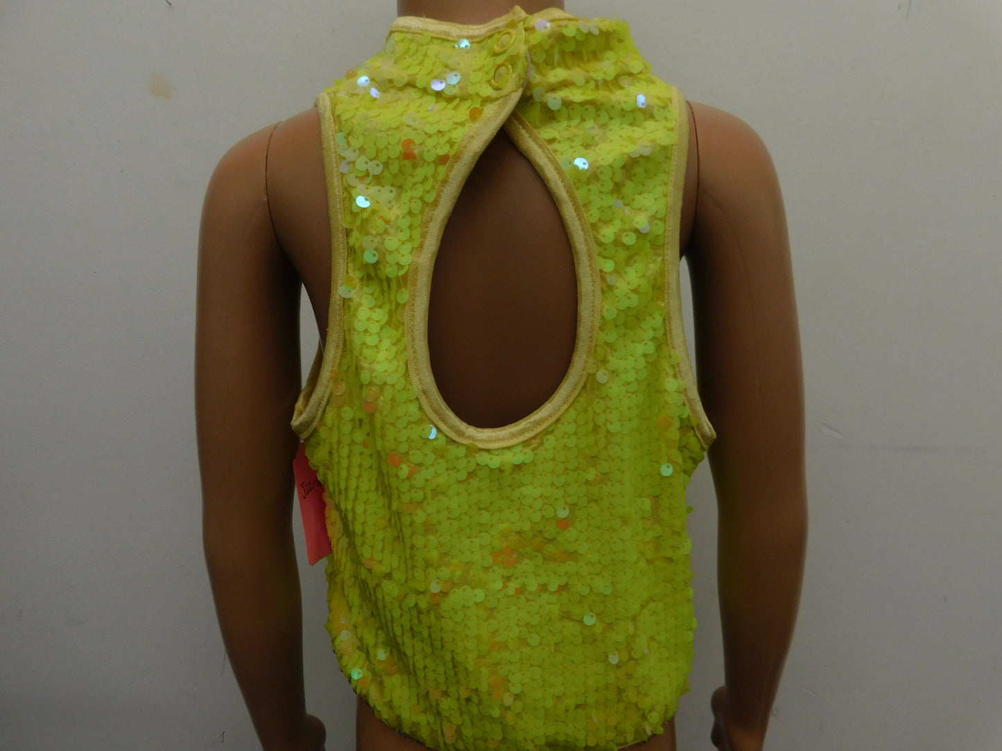 Pre-Owned Costume Crop Top Balera  SQ9601 Large Child Neon Yellow  jazz Tap