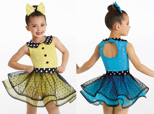 Pre-Owned Costume Weissman  11804 Medium Child Blue Tutu Jazz Musical Theater  50s Waitress