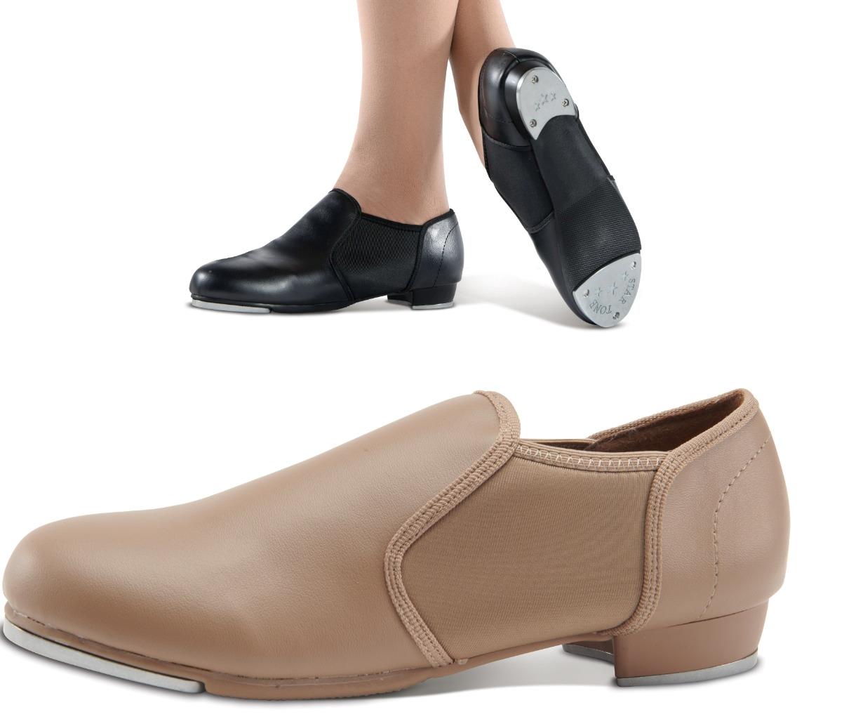 NEW Slip On Tap Shoes Danz N Motion 913-953 ADULT Sizes Black and Tan