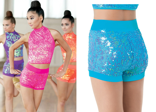 Pre-Owned Costume Crop Top Balera SQ9601 Small Adult Bright Blue Jazz Tap