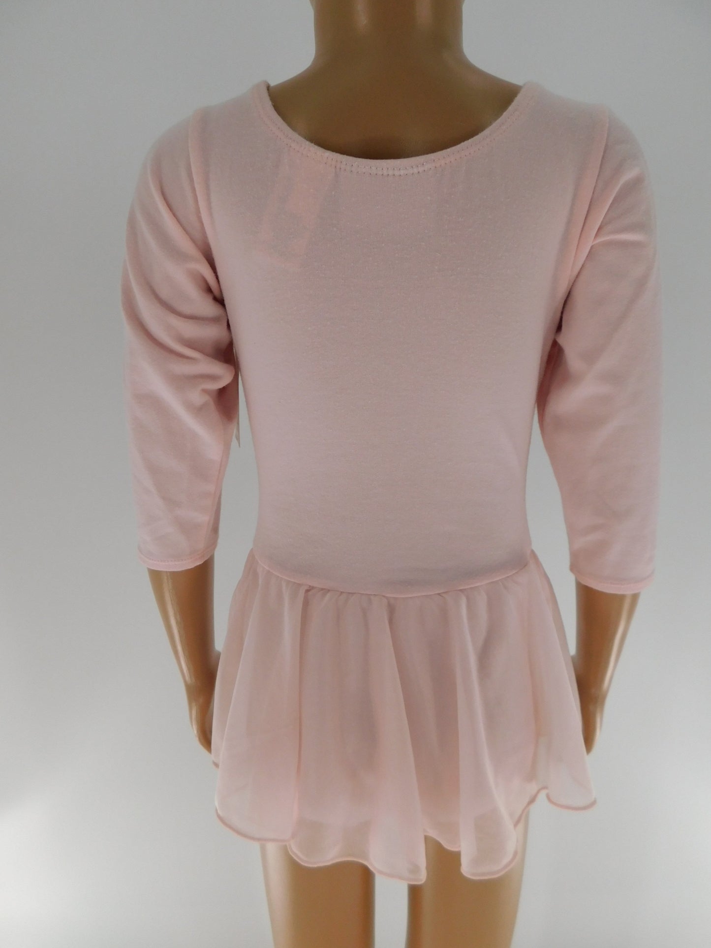 Pre-Owned Leotard Dress Small Child 6/6X Lt Pink Freestyle Long Sleeve Cotton