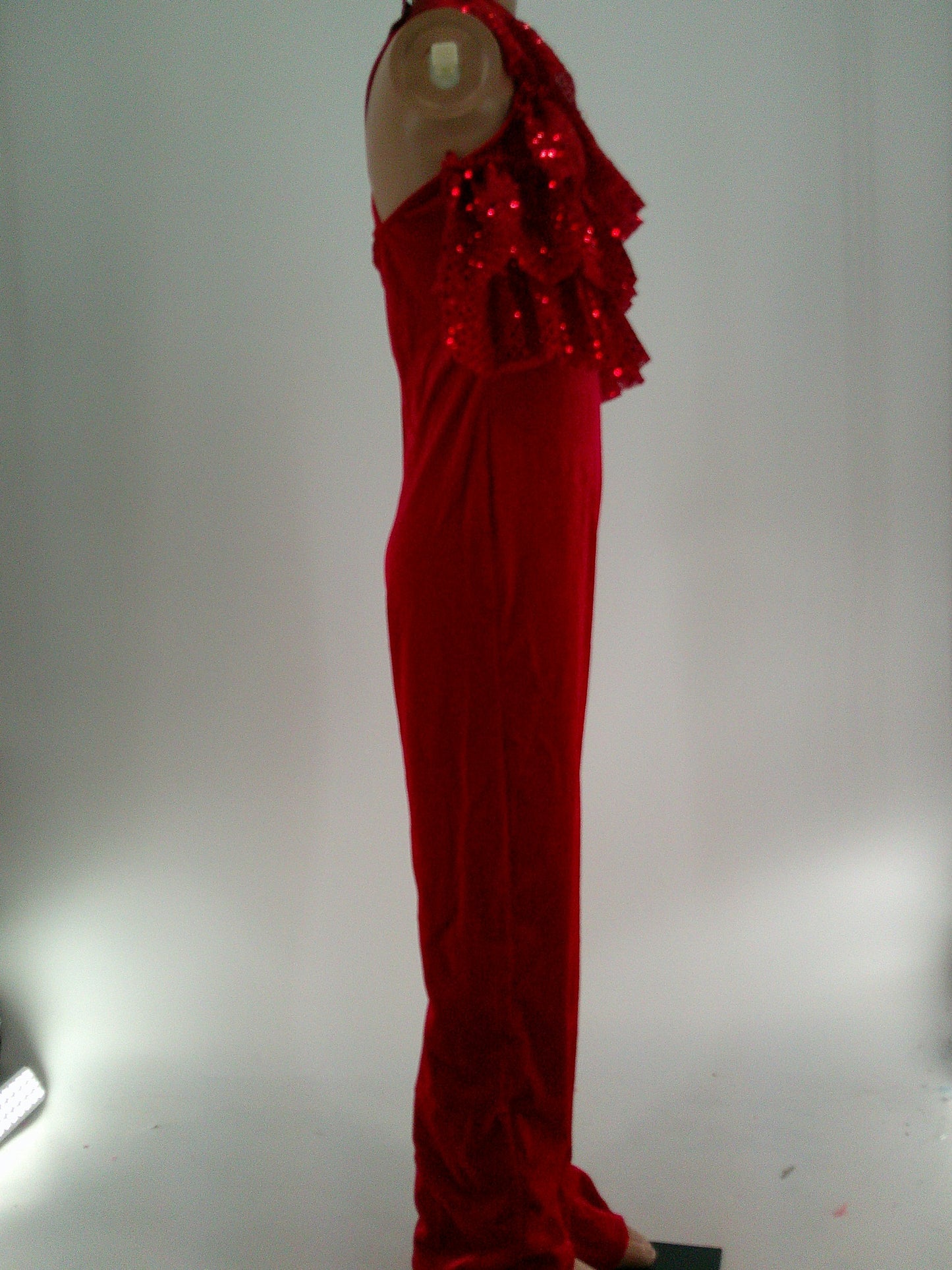 Pre-Owned Costume Unknown   Large Child Red Ruffles Jazz  Sequins