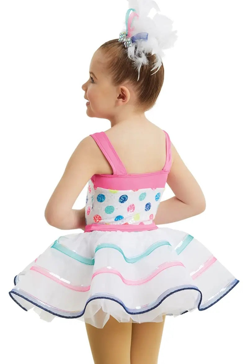 Pre-Owned Costume Weissman  11296 Small Child White Dress Jazz Sequin