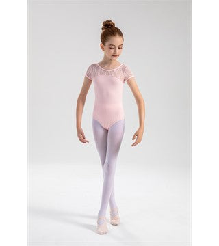 New Leotard DUX Dance Lace Short Sleeve Child Sizes Multiple Colors