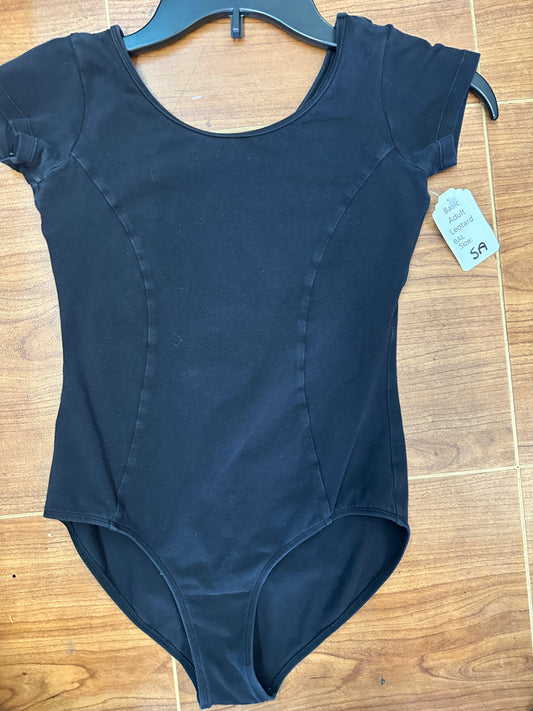 Pre-Owned Leotard Small Adult Black No tag Short Sleeve Princess Seams Ballet Jazz