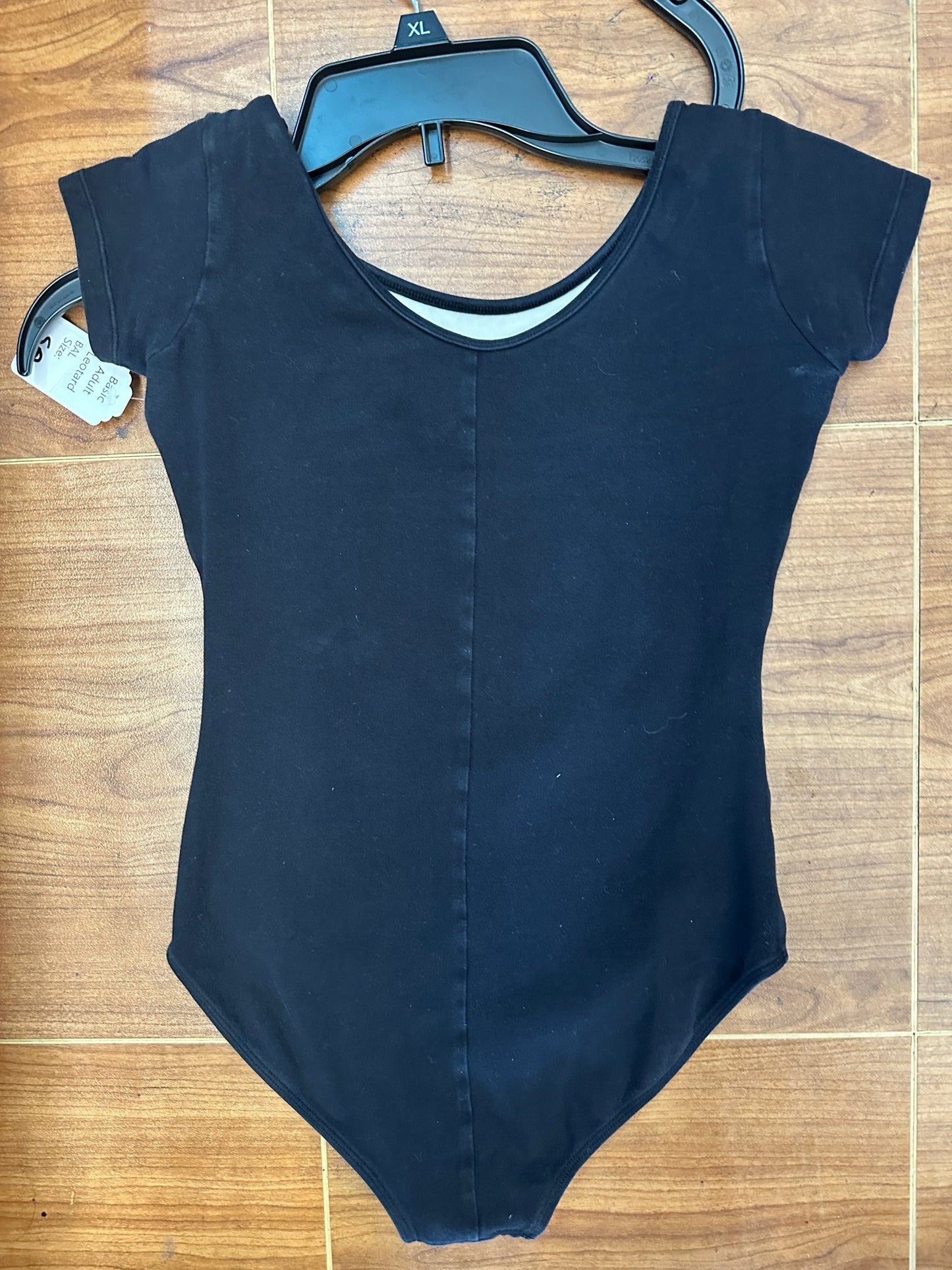 Pre-Owned Leotard Small Adult Black No tag Short Sleeve Princess Seams Ballet Jazz