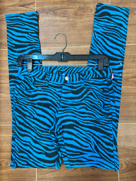 Pre-Owned Pants Jeggings Small Adult Turquoise Zebra Weissman AH3822 Hip Hop Jazz Tap