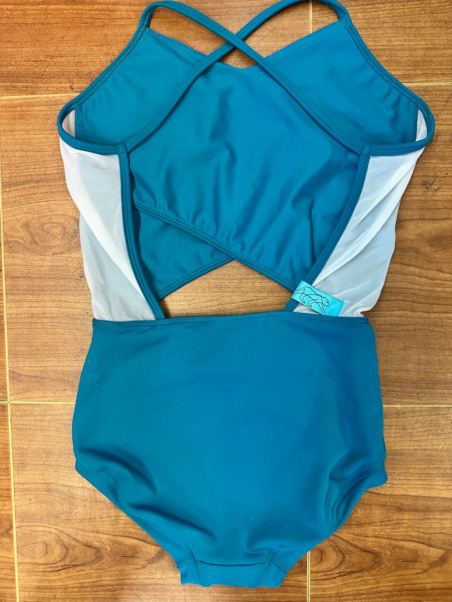 Pre-Owned Leotard Small Adult Tiger Friday Cutouts Colorful Mesh Accents