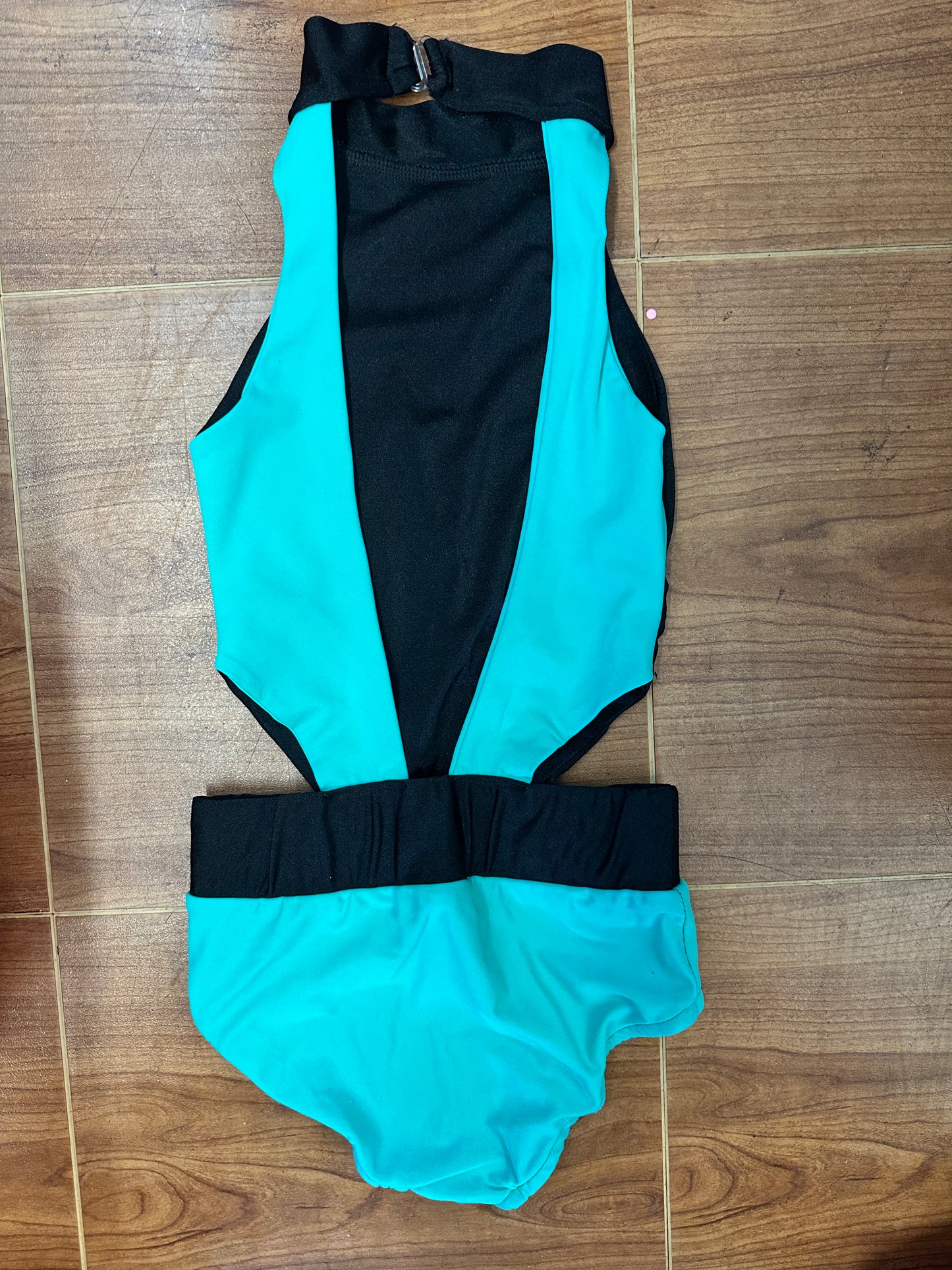 Pre-Owned Leotard Kandi Kouture Mint and Black Large Child Jazz Contemporary