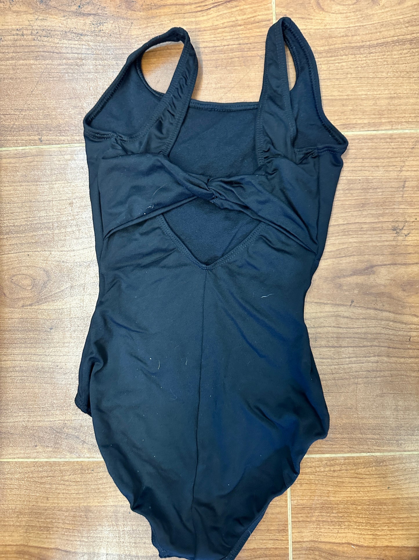 Pre-Owned Leotard So Danca Large Child Black Knot Back Lycra Jazz Ballet