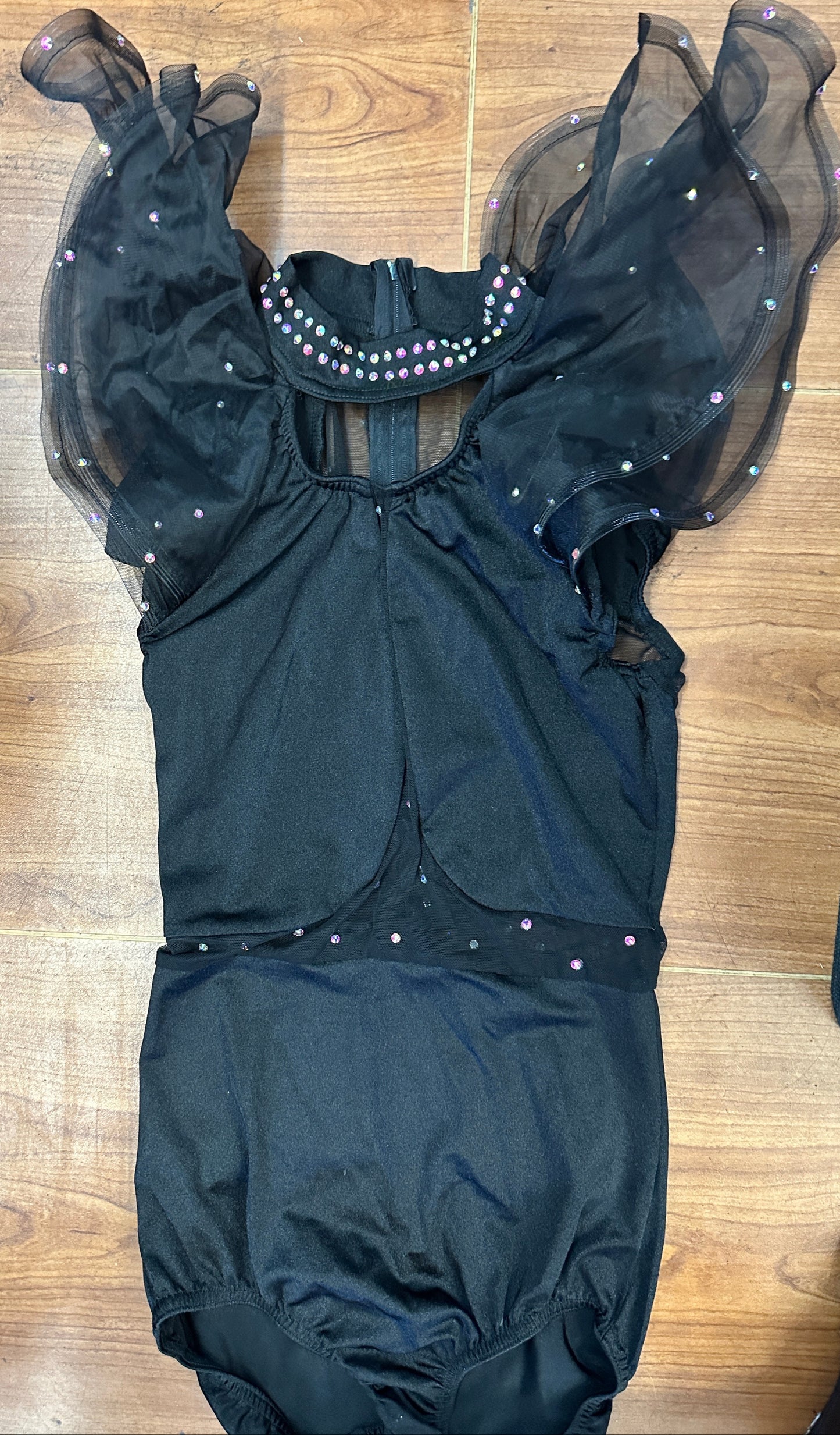 New Costume Kelle Leotard Small Adult Black ADDED RHINESTONES Jazz Contemporary