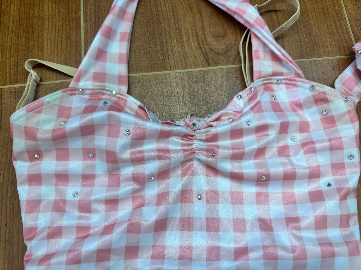 Pre-Owned Costume Small Adult Pink Weissman 17452 Jazz Acro Musical Theater Plaid 2 pc Ruffles