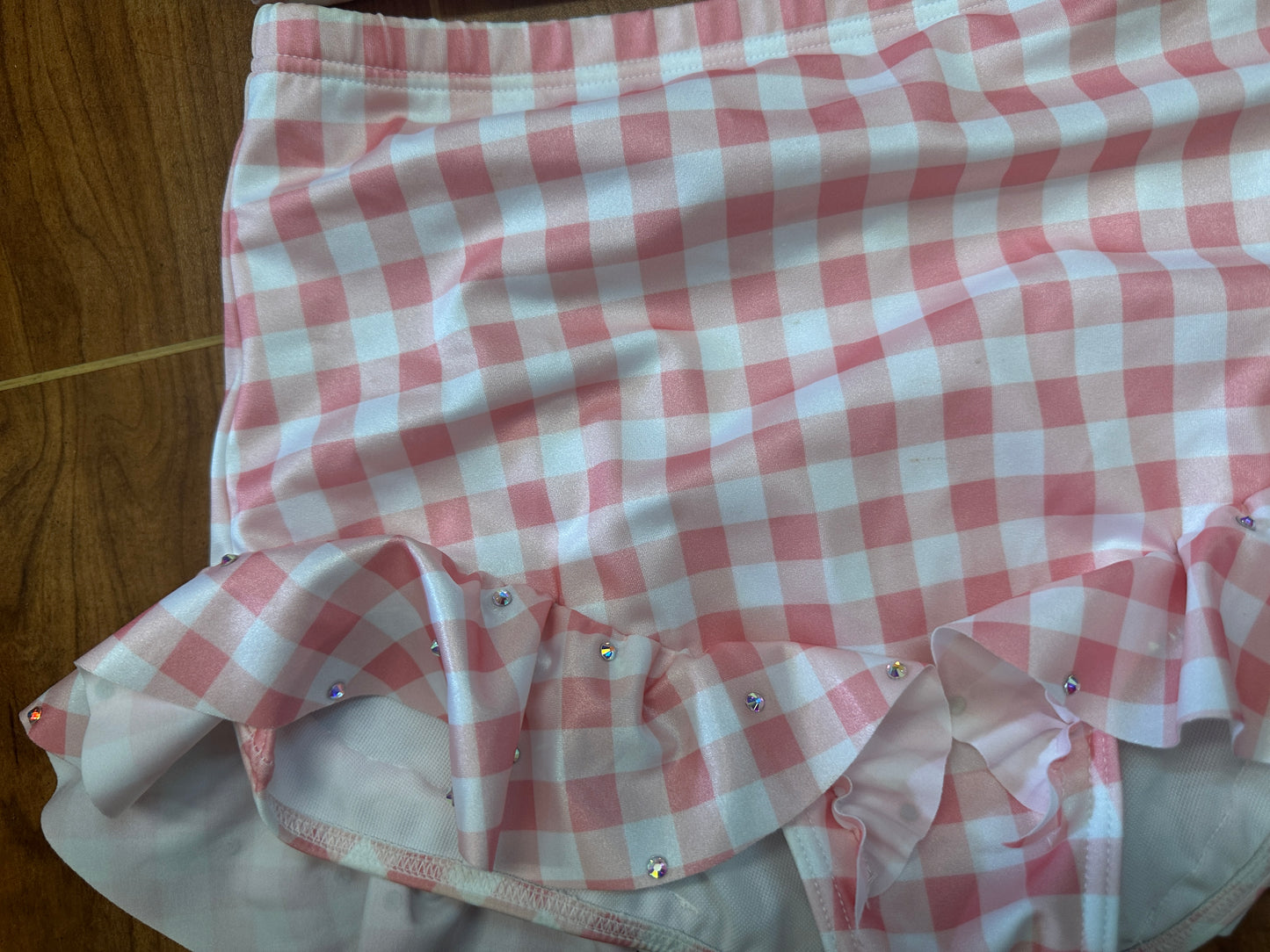 Pre-Owned Costume Small Adult Pink Weissman 17452 Jazz Acro Musical Theater Plaid 2 pc Ruffles